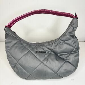 MZ Wallace Madison Quilted Shoulder Bag Gray